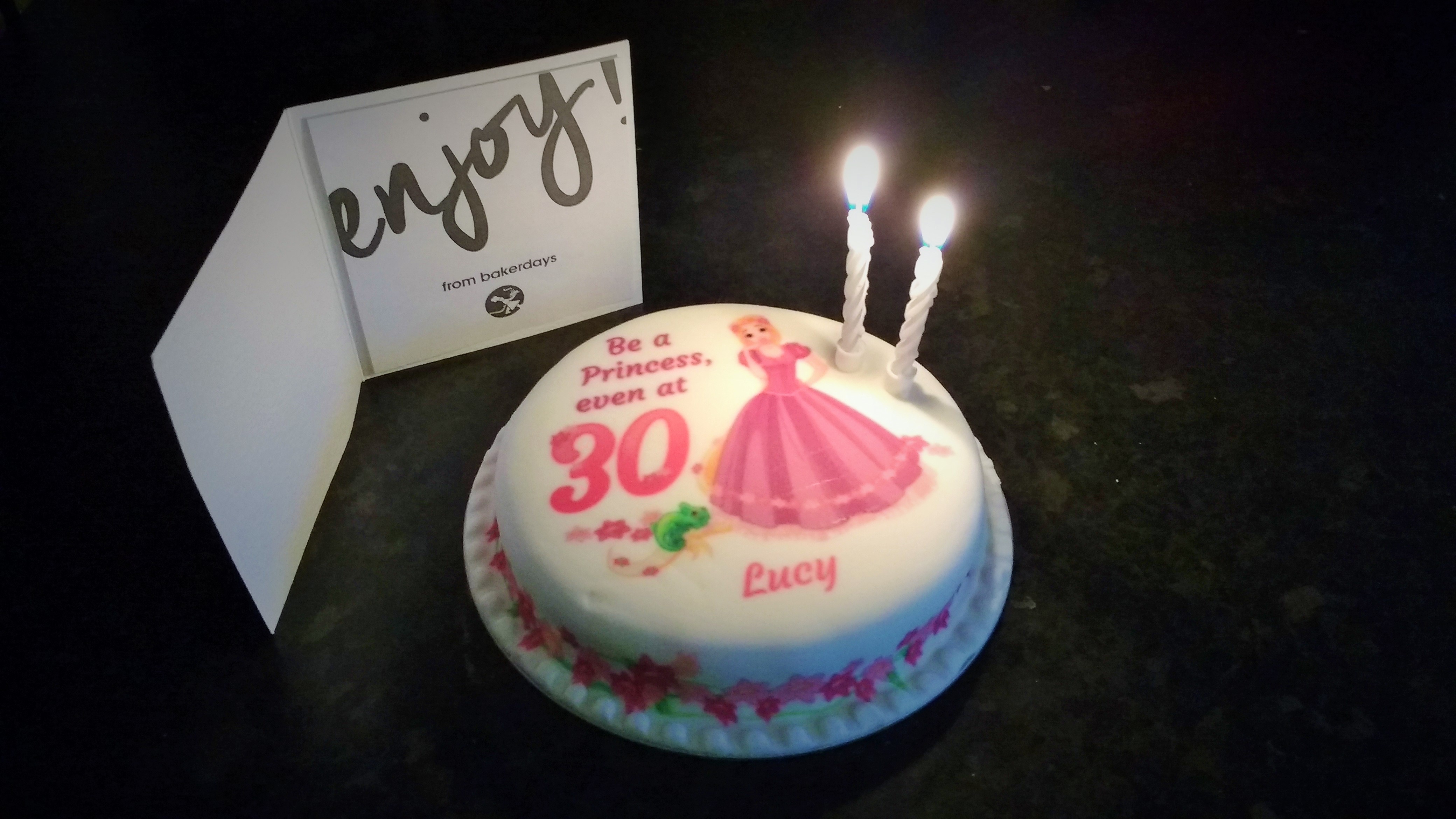 bakerdays candles cake card - birthday quiz for 30th birthday