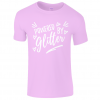 Lucy At Home Kids T-Shirt Powered By Glitter Light Pink