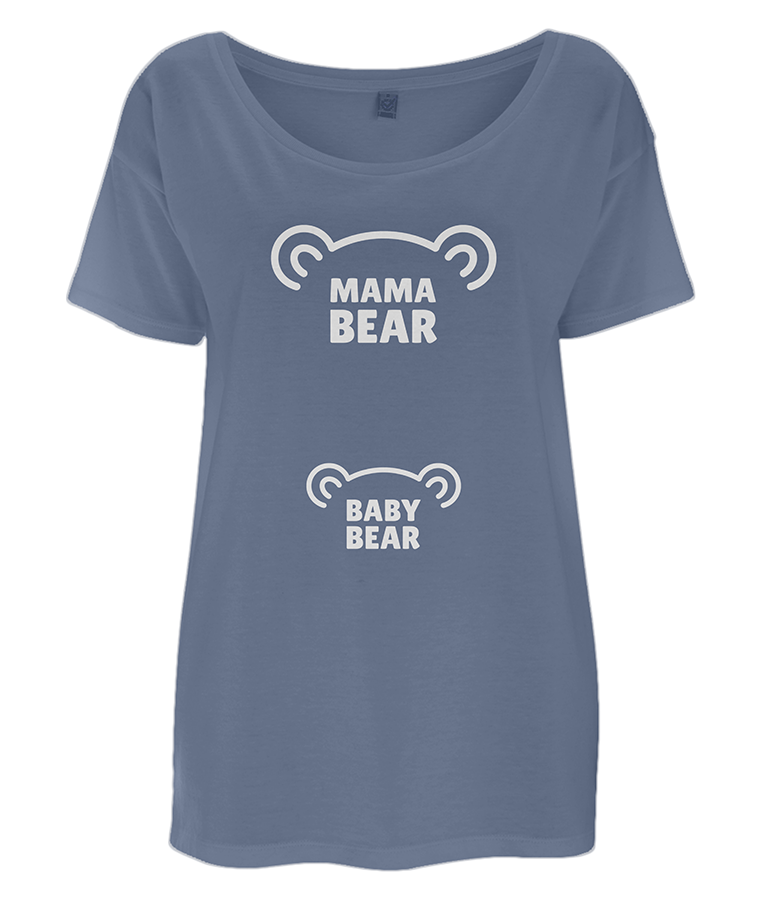 Lucy At Home T-Shirt Maternity Mama Bear Baby Bear Colour Denim
