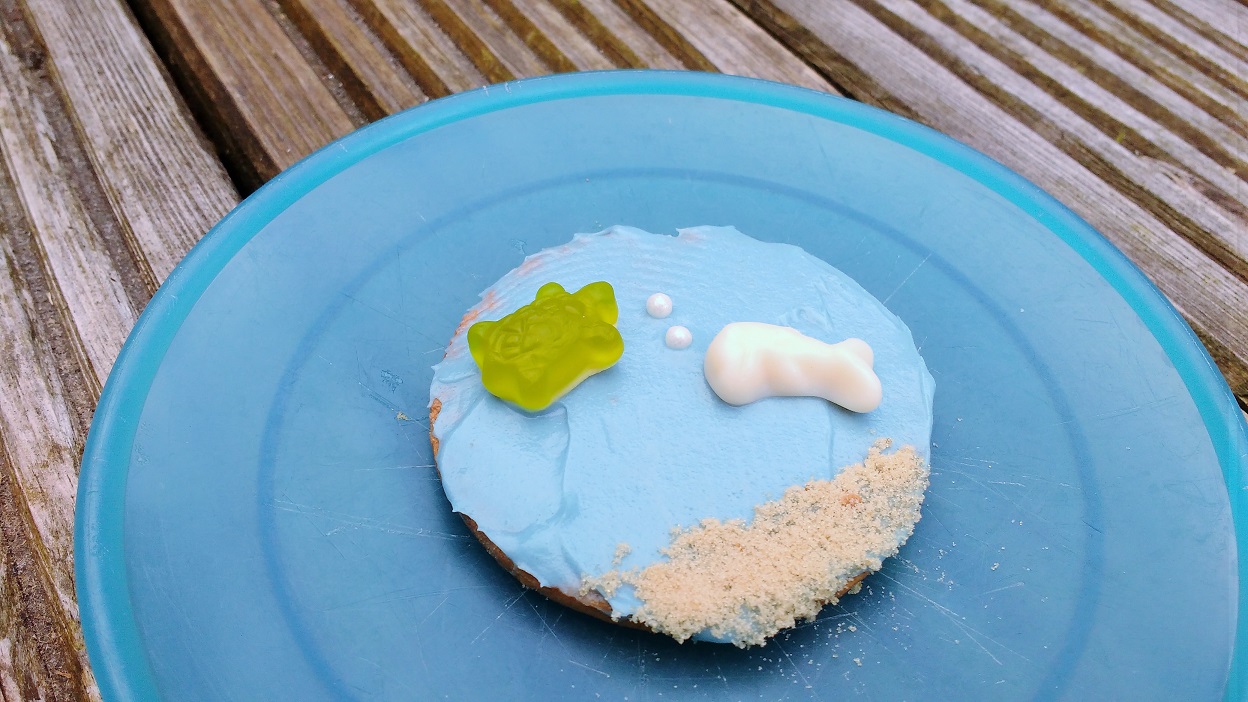 Edible Fish Craft on Blue Plate