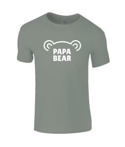 Papa Bear T Shirt Lucy At Home Heather Military Green