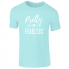 Pretty Fearless Kid's T-shirt Light Blue Lucy At Home