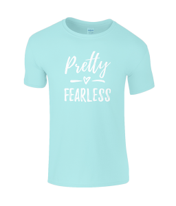 Pretty Fearless Kid's T-shirt Light Blue Lucy At Home Crumble's Search for Christmas