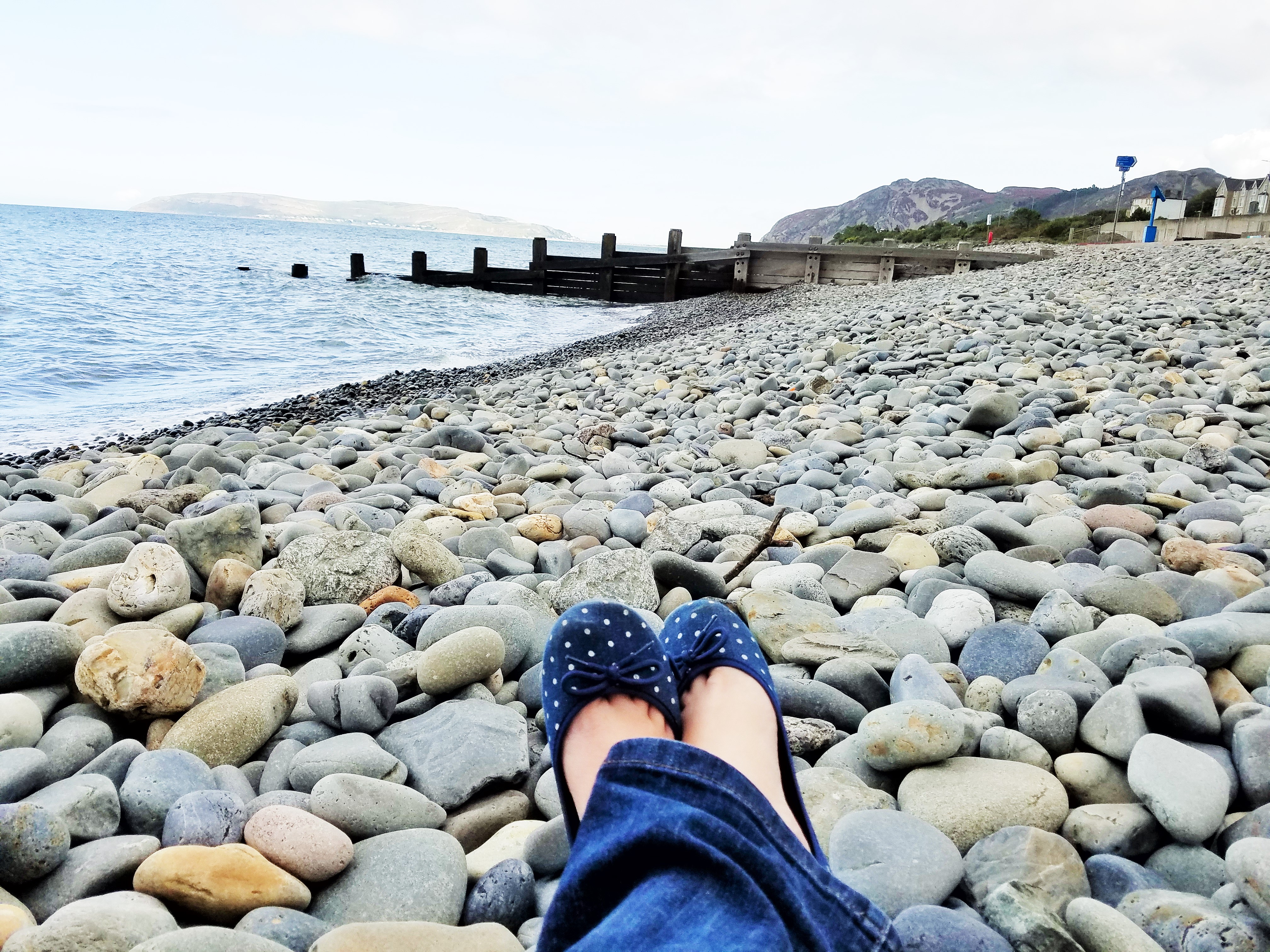 My superpower is being sensitive - sitting on a stony beach - blogcrush week 35
