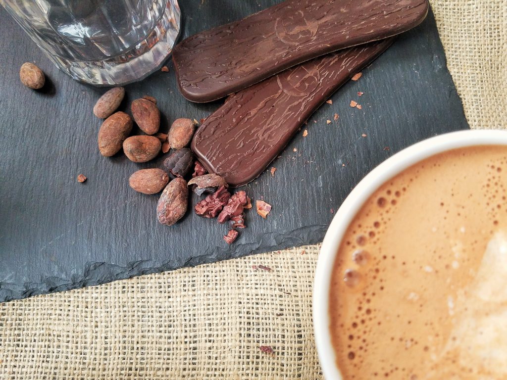Hotel Chocolat Chocolate, cocoa beans and hot chocolate