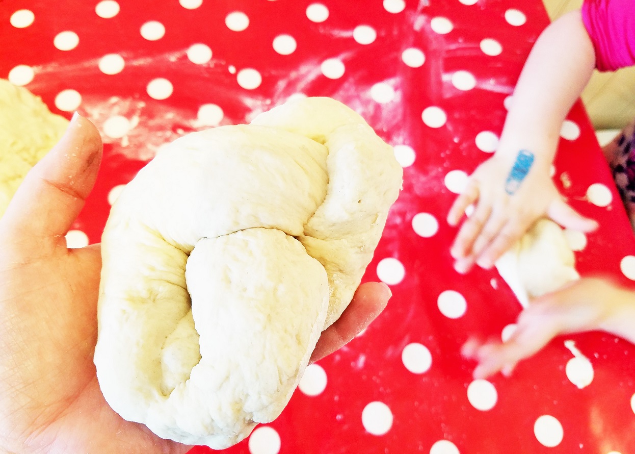 Bread shapes using dough from a bread maker - bread plait