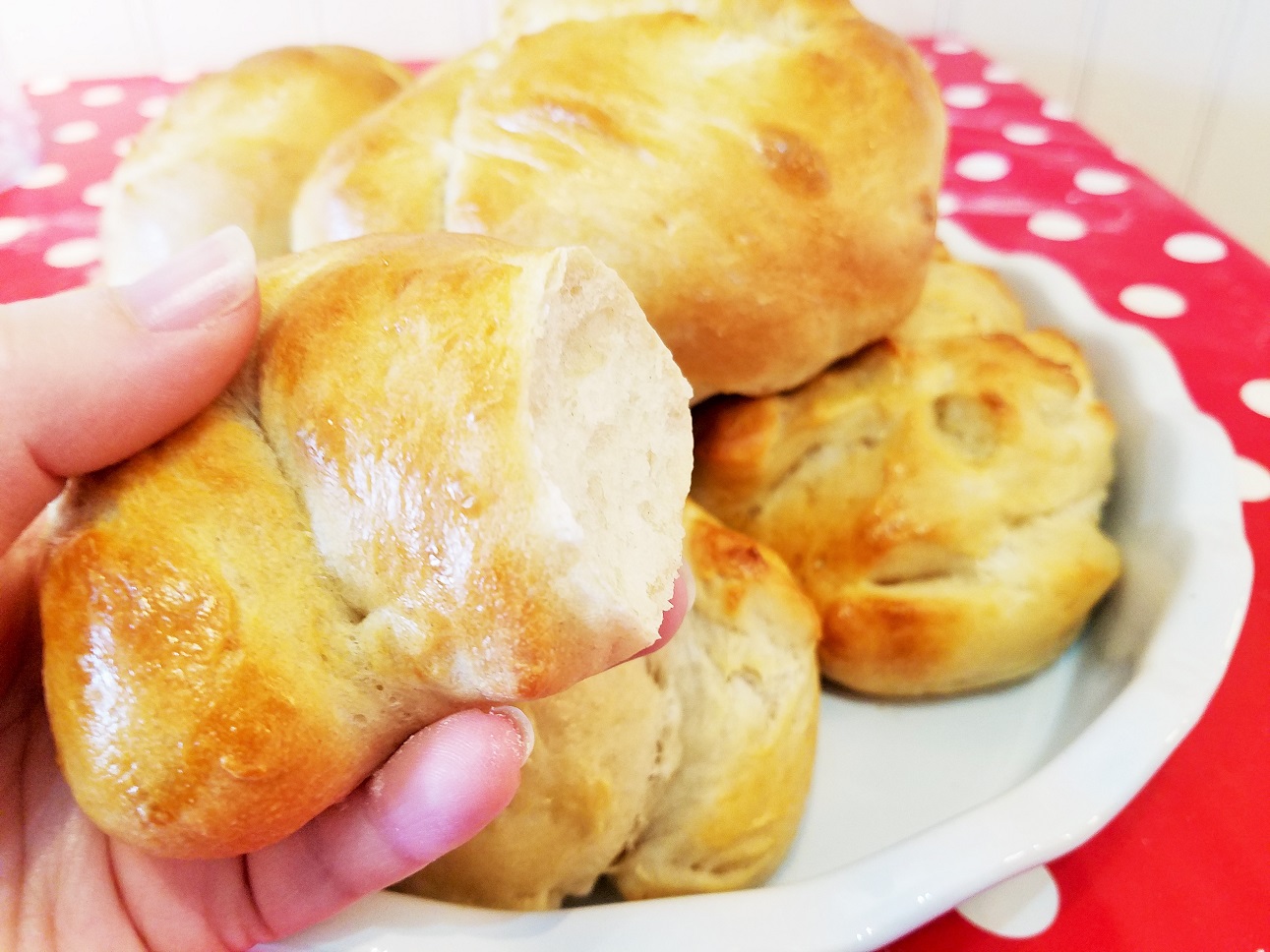 Homemade bread from a bread maker - rolls