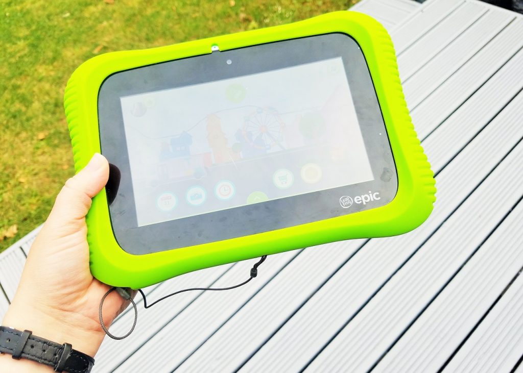 11 digital technology tips for mums - green leapfrog tablet for kids