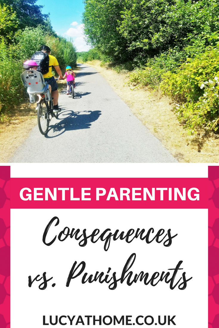 Gentle Parenting discipline - Consequences versus punishments - where do you stand on the consequences vs punishment debate? This post about giving consequences for bad behaviour is practical and down to earth. It also focusses first and foremost on being kind to children #gentleparenting
