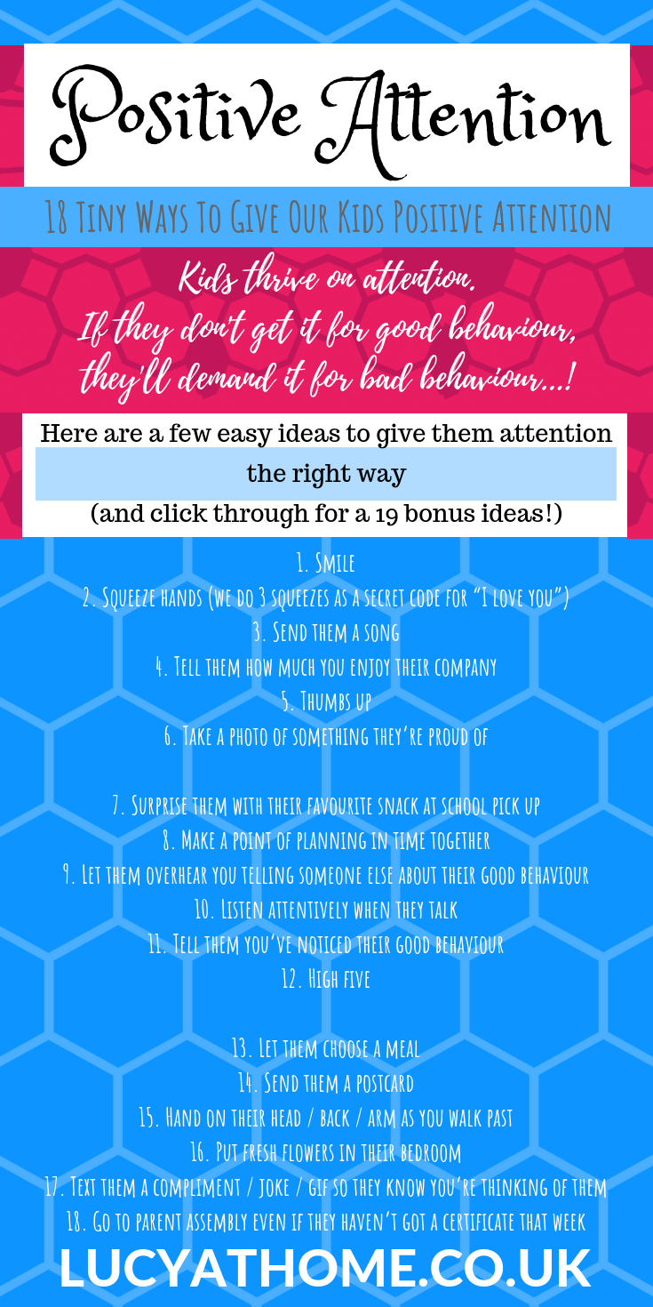37 Ways To Give Positive Attention To Our Kids - positive parenting ideas in a simple list for you to try at home #positiveparenting