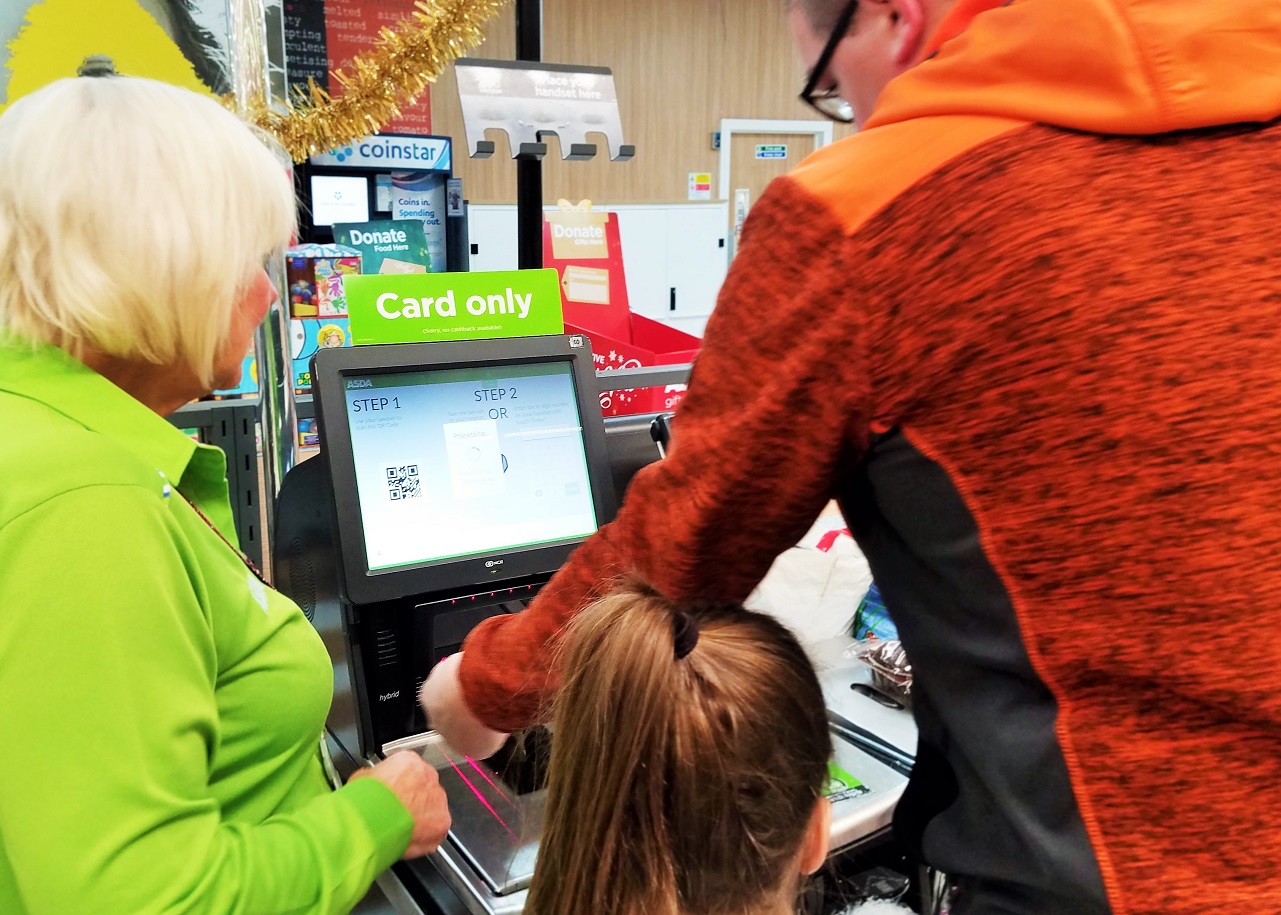 paying at the scan and go checkout asda