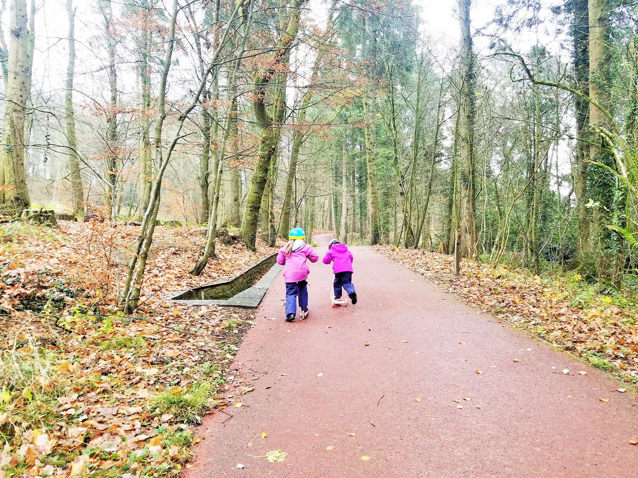 attachment parenting vs gentle parenting - two children on scooters in autumn