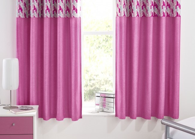Yorkshire Linen Company curtains blackout pink curtains